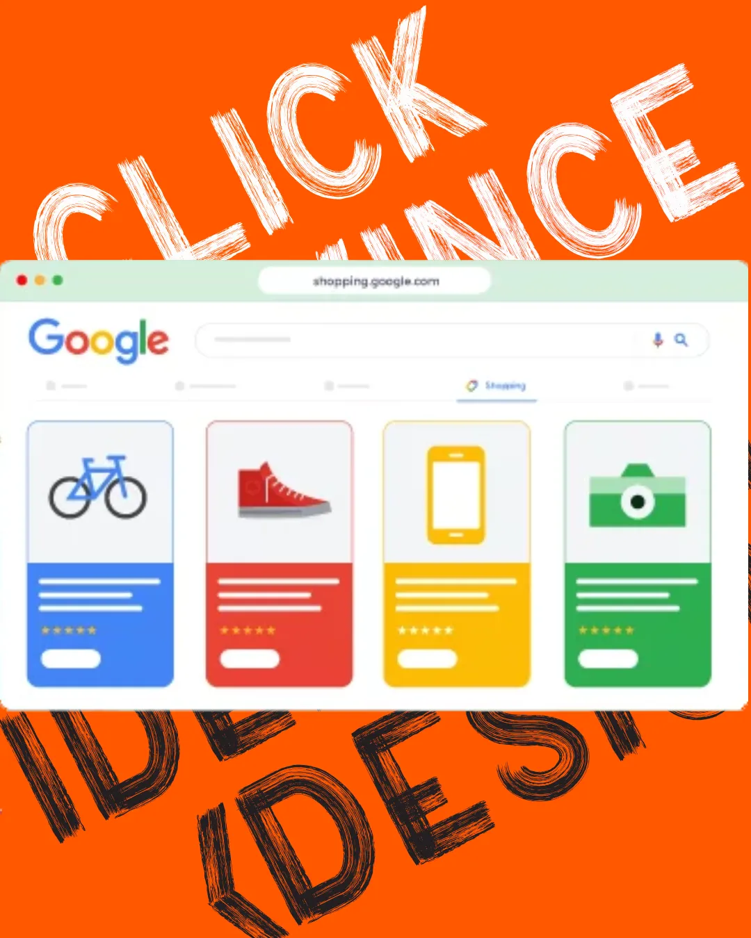 Multi Channel Advertising and PPC Google Merchant shopping ads infographic style